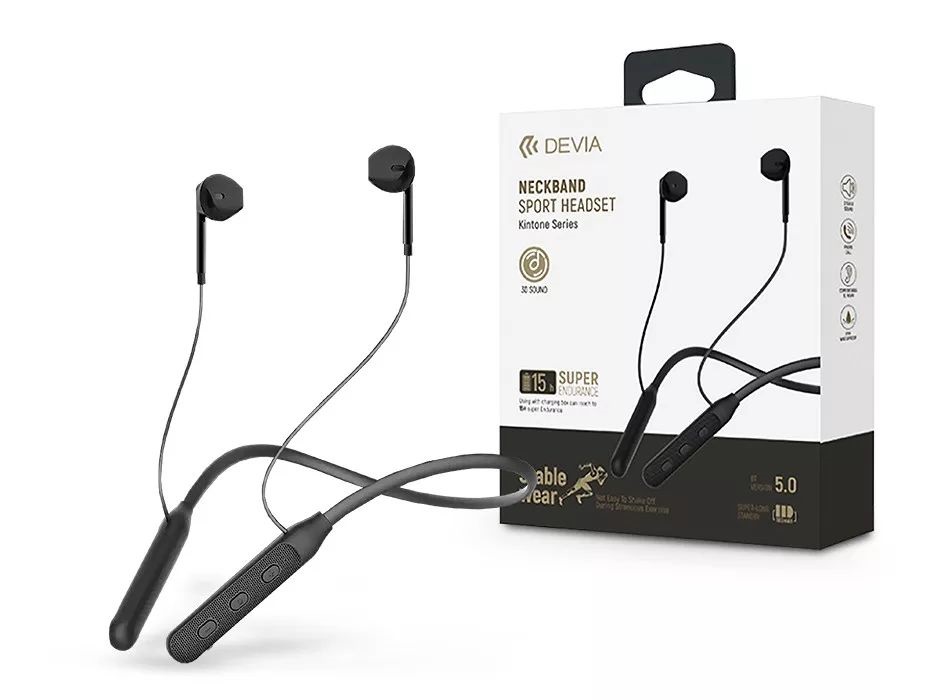 Devia ST365157 Sport fekete bluetooth fülhallgató