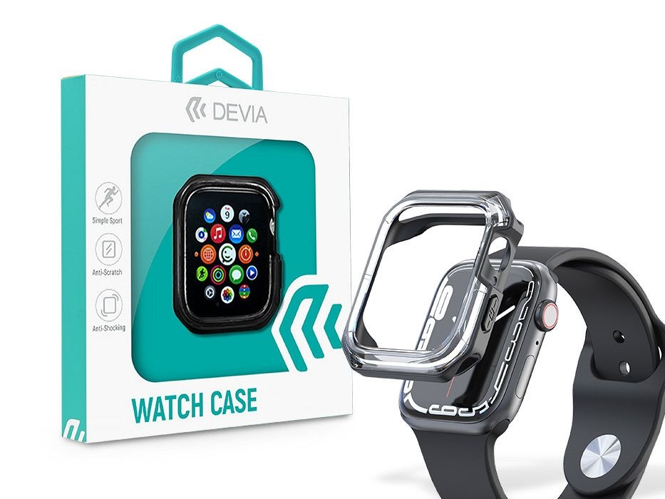 Devia ST366765 Apple Watch 45mm fekete ütésálló védőtok