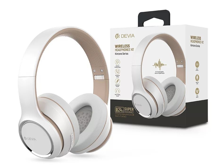 Devia ST379529 fehér bluetooth fejhallgató