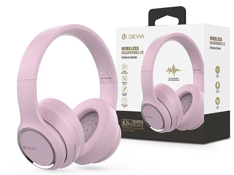 Devia ST383533 rózsaszín Bluetooth fejhallgató