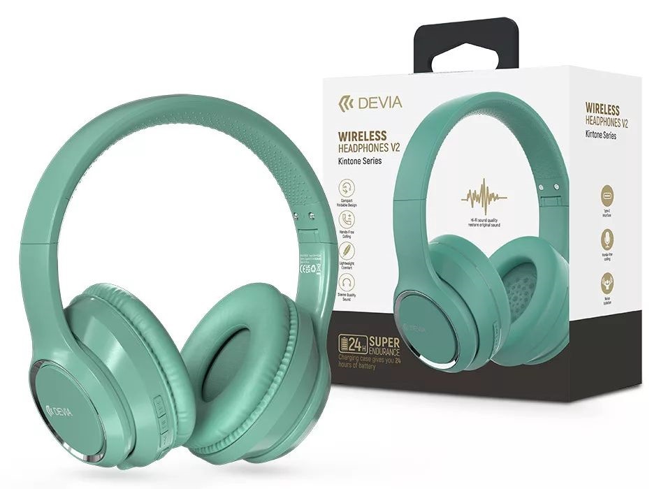 Devia ST383557 zöld Bluetooth fejhallgató