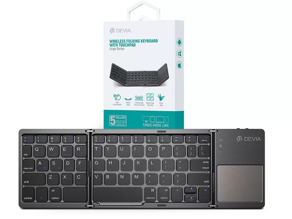 Devia ST387364 Lingo angol összecsukható vezeték nélküli Bluetooth érintőpados billentyűzet