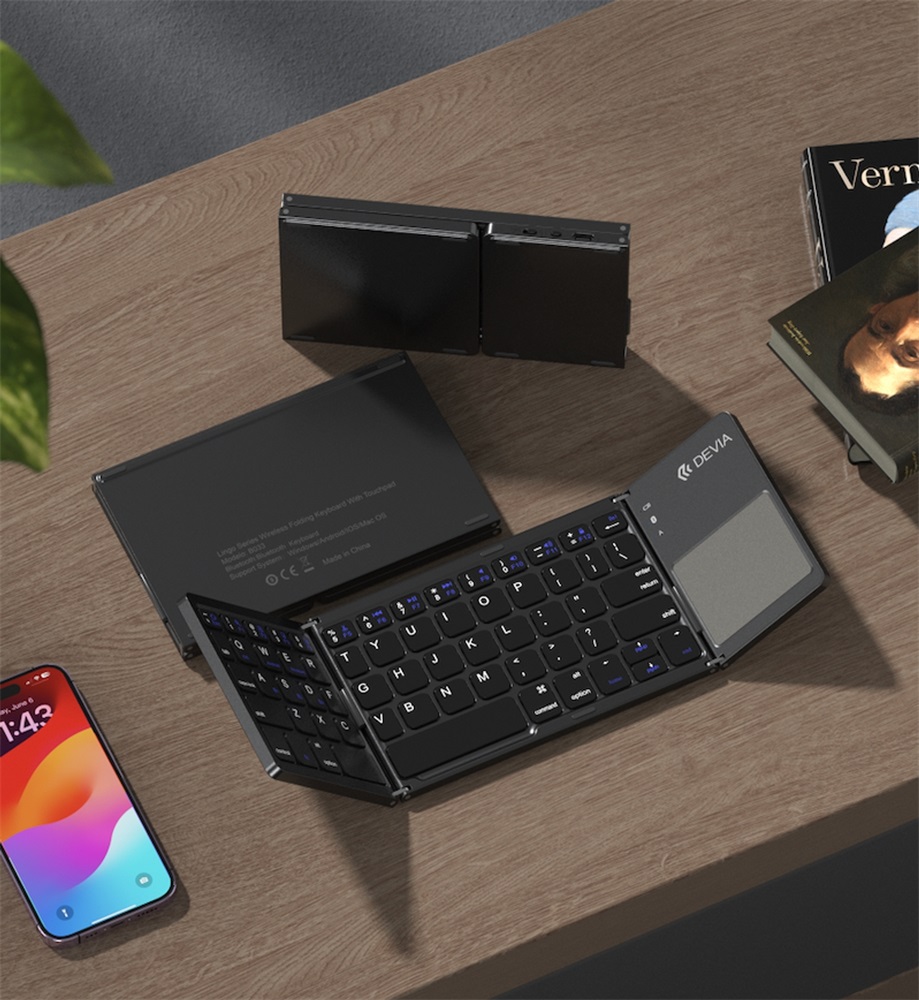 Devia ST387364 Lingo angol összecsukható vezeték nélküli Bluetooth érintőpados billentyűzet
