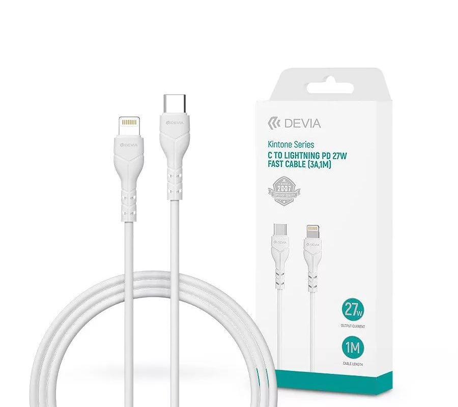 Devia ST394584 Kintone 1m 27W PD Type-C - Lightning adat- és töltőkábel