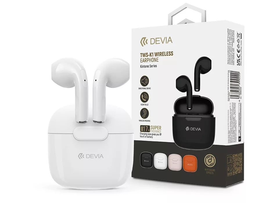 Devia ST399237 TWS-K1 True Wireless Bluetooth fehér fülhallgató