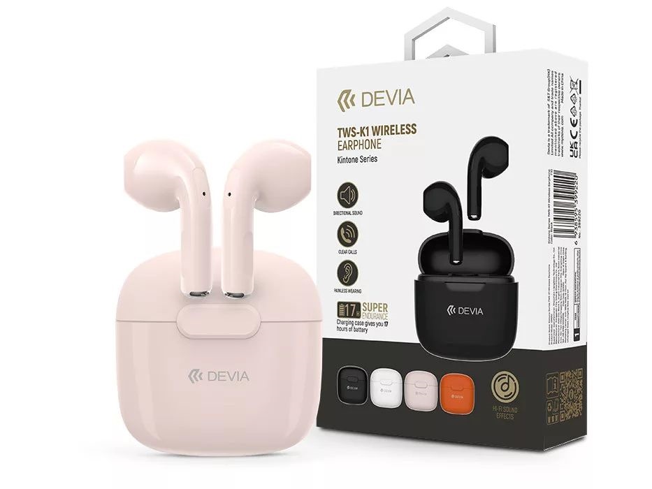 Devia ST399244 TWS-K1 True Wireless Bluetooth rózsaszín fülhallgató
