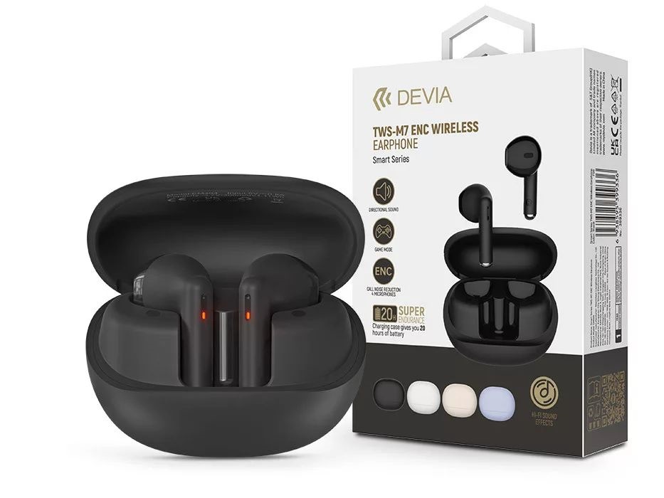 Devia ST399336 TWS-M7 ENC True Wireless Bluetooth fekete fülhallgató