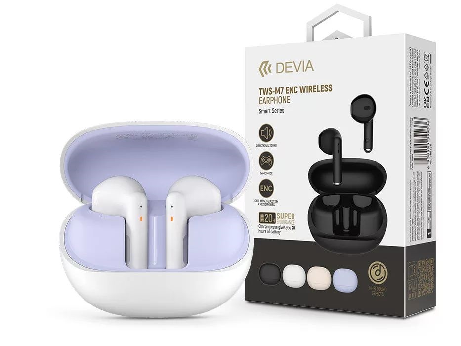 Devia ST399343 TWS-M7 ENC True Wireless Bluetooth fehér fülhallgató