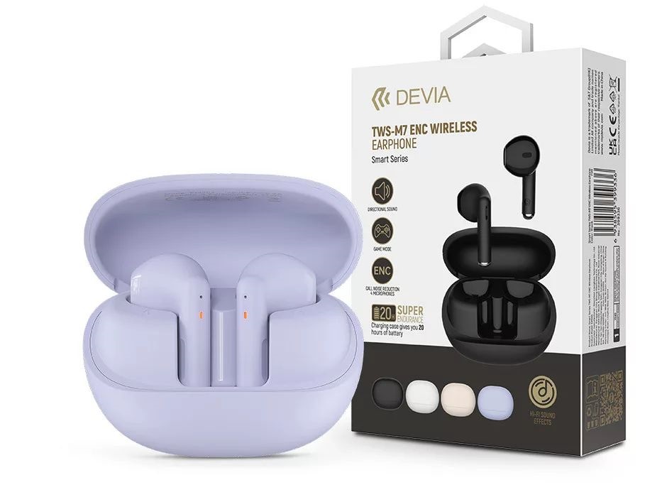 Devia ST399367 TWS-M7 ENC True Wireless Bluetooth lila fülhallgató