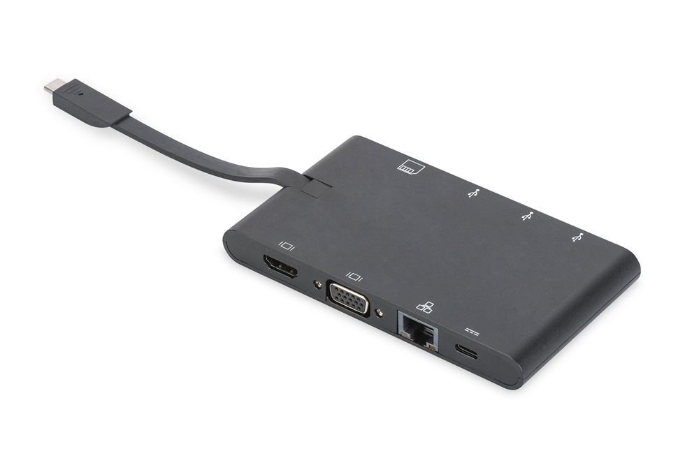 Digitus DA-70865 USB-C utazó 9 portos univerzális notebook dokkoló állomás