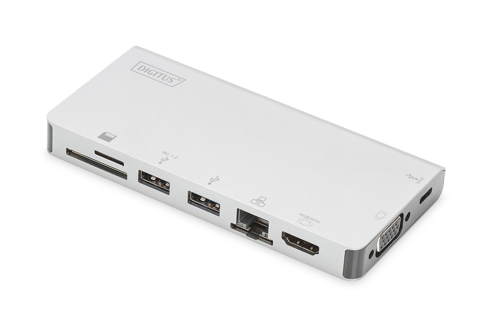 Digitus DA-70866 USB-C utazó 8 portos univerzális notebook dokkoló állomás