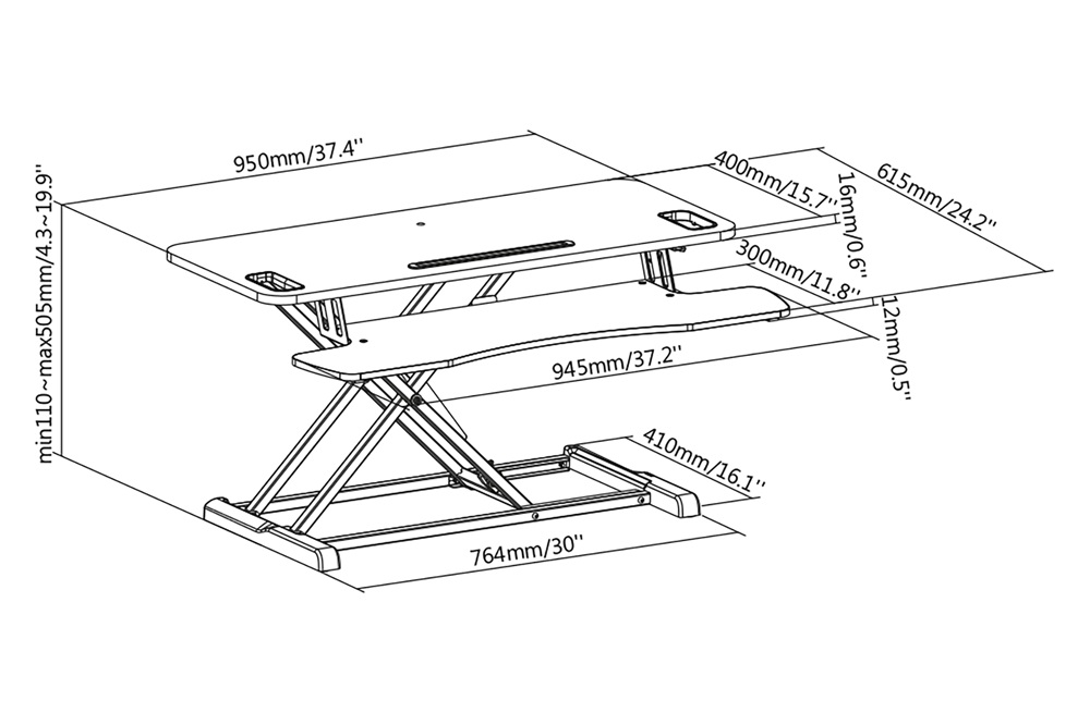Digitus DA-90380-1 asztali Ergonomikus emelőállvány