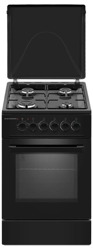 Dimarson DM-TE-5540 fekete, szabadonálló, gáz, kombinált, főzőzóna: 4, sütő:58L, tűzhely