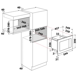 Dimarson DM-D70H20ESP-XT beépíthető inox mikrohullámú sütő