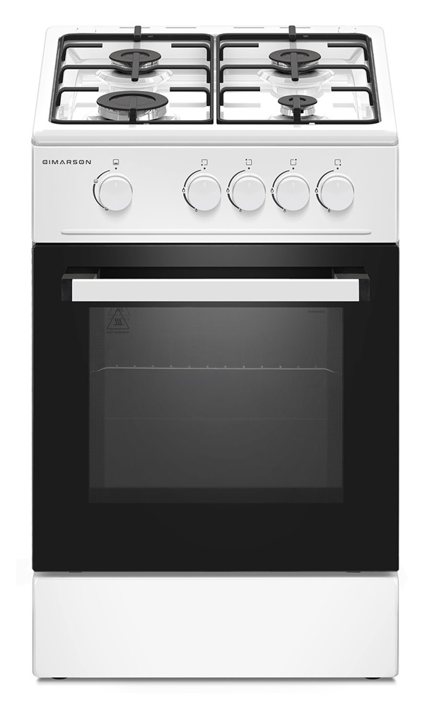 Dimarson DM-TG-5540 fehér, szabadonálló, gáz, főzőzóna: 4, sütő:60L, tűzhely