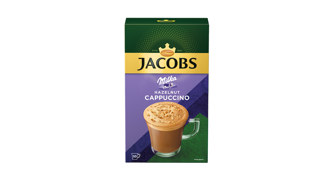Douwe Egberts Jacobs Cappuccino Milka-Mogyorós 8x16,5g instant kávékeverék csomag