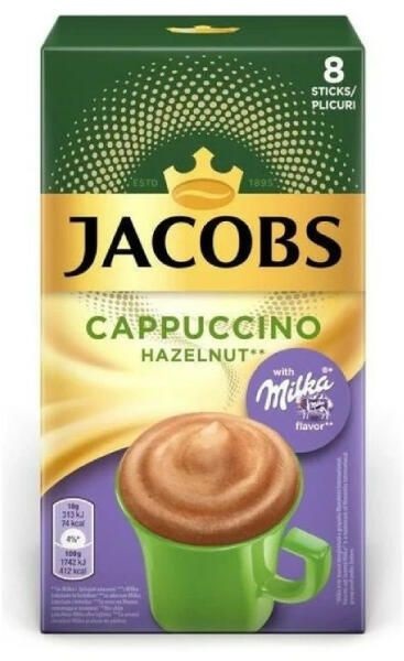 Douwe Egberts Jacobs Cappuccino Milka-Mogyorós 8x16,5g instant kávékeverék csomag