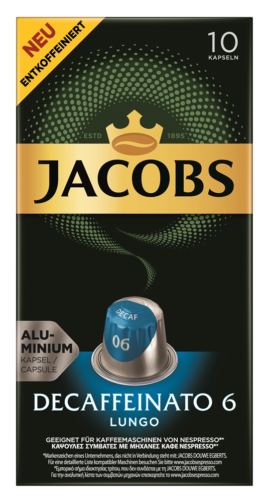 Douwe Egberts Jacobs Lungo Decaffeinato koffeinmentes 10 db kávékapszula