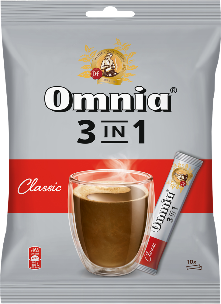 Douwe Egberts Omnia Classic 3in1 10x17,5g instant kávékeverék csomag