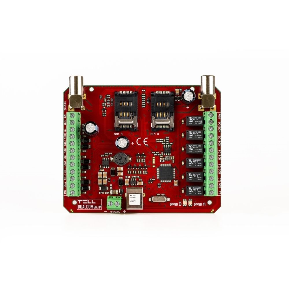Dualcom SIA IP EXT24 - 2G/GSM alapú kontaktusvezérelt kommunikátor/SIA IP, TELLMon, TEX protokoll/6+24 NO/NC/EOL bemenet