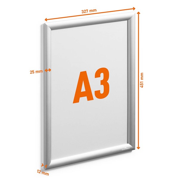 Durable A3 ezüst alumínium keret