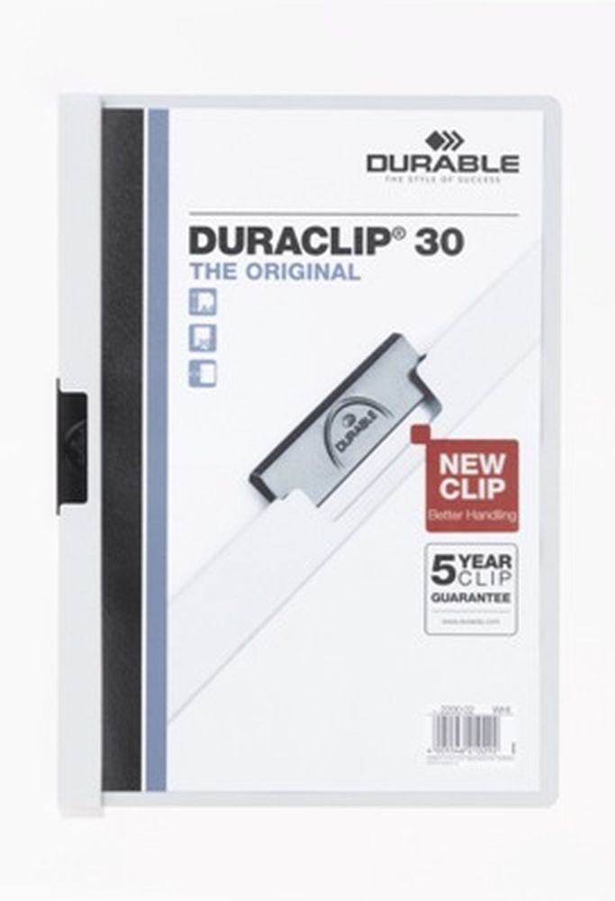 Durable Duraclip A4 30lapos fehér clip-mappa
