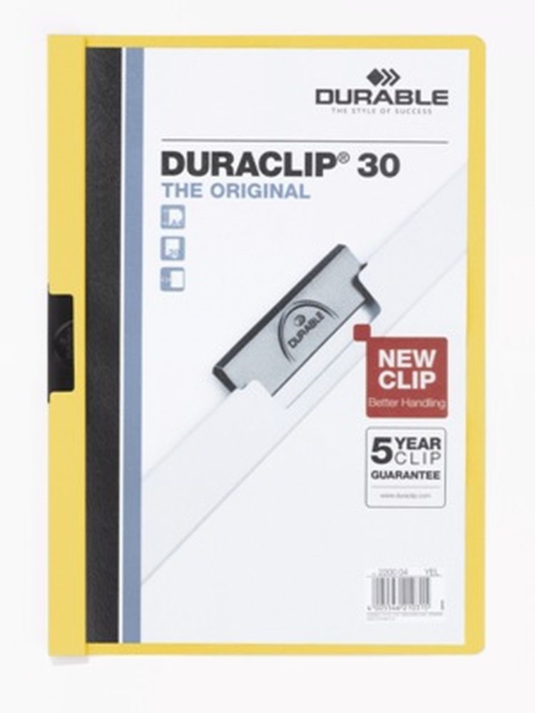 Durable Duraclip A4 30lapos sárga clip-mappa