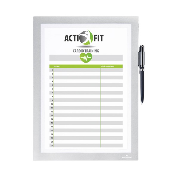 Durable Duraframe Magnetic Note A4 1db/csomag ezüst infokeret