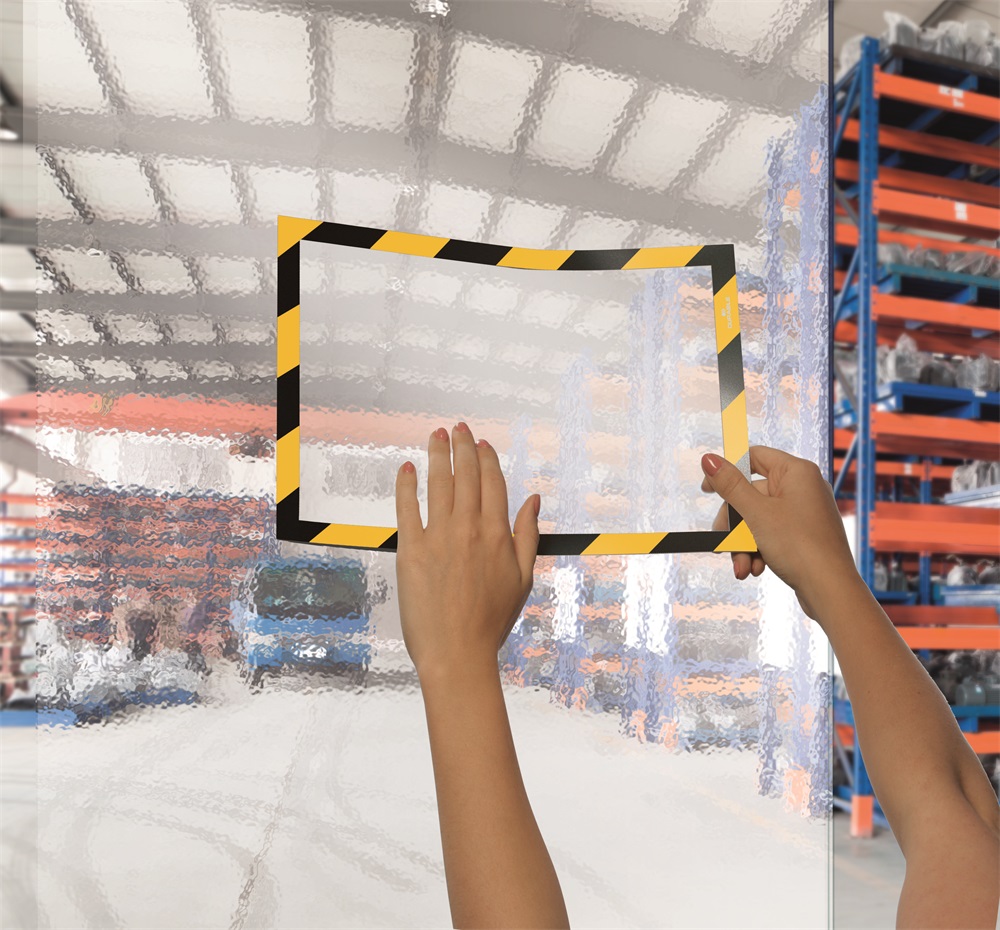 Durable Duraframe Security A4 2db/cs öntapadó sárga/fekete infokeret