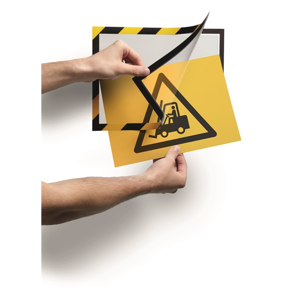 Durable Duraframe Security A4 2db/cs öntapadó sárga/fekete infokeret