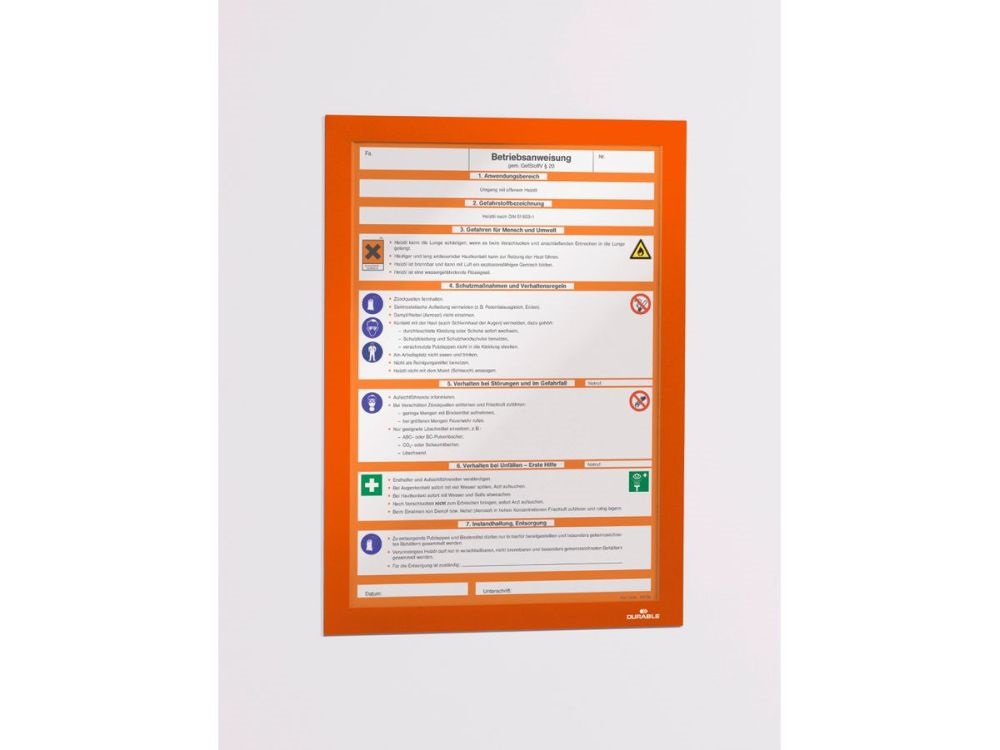 Durable Duraframe A4 2db narancssárga öntapadó információs keret