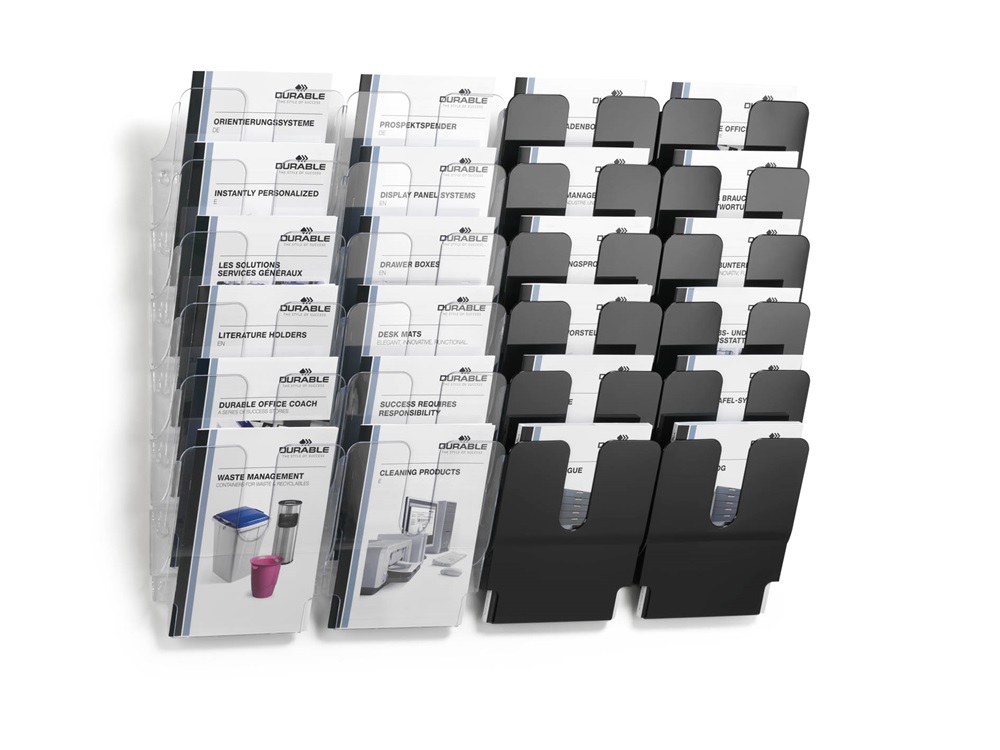 Durable Flexiplus A4 6 rekeszes fekete prospektustartó