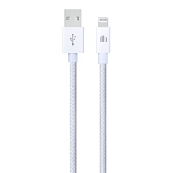 Dviced DV120003 1,25m USB A - Lightning fehér szőtt borítású adat- és töltőkábel