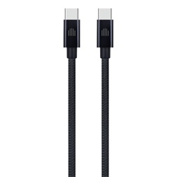 Dviced DV120012 2m Type-C fekete szőtt borítású adat- és töltőkábel