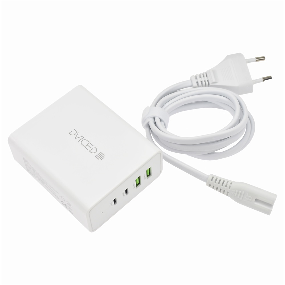 Dviced DV211001 100W 2xUSB/2xType-C GaN fehér asztali töltő