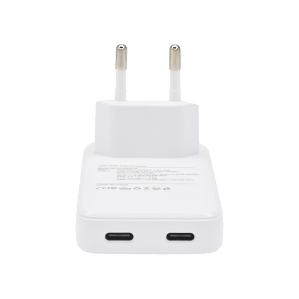 Dviced DV221001 45W 2xType-C GaN fehér hálózati töltő