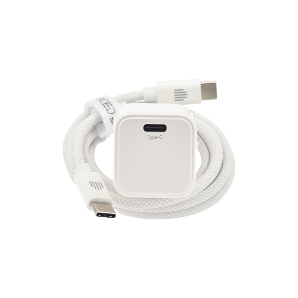 Dviced DV221004 30W Type-C GaN fehér hálózati töltő + Type-C kábel