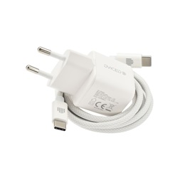 Dviced DV221004 30W Type-C GaN fehér hálózati töltő + Type-C kábel