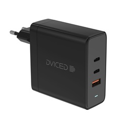 Dviced DV221012 65W 2xType-C/USB GaN fekete hálózati töltő