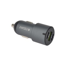 Dviced DV250003 60W 2xType-C/USB szürke autós töltő