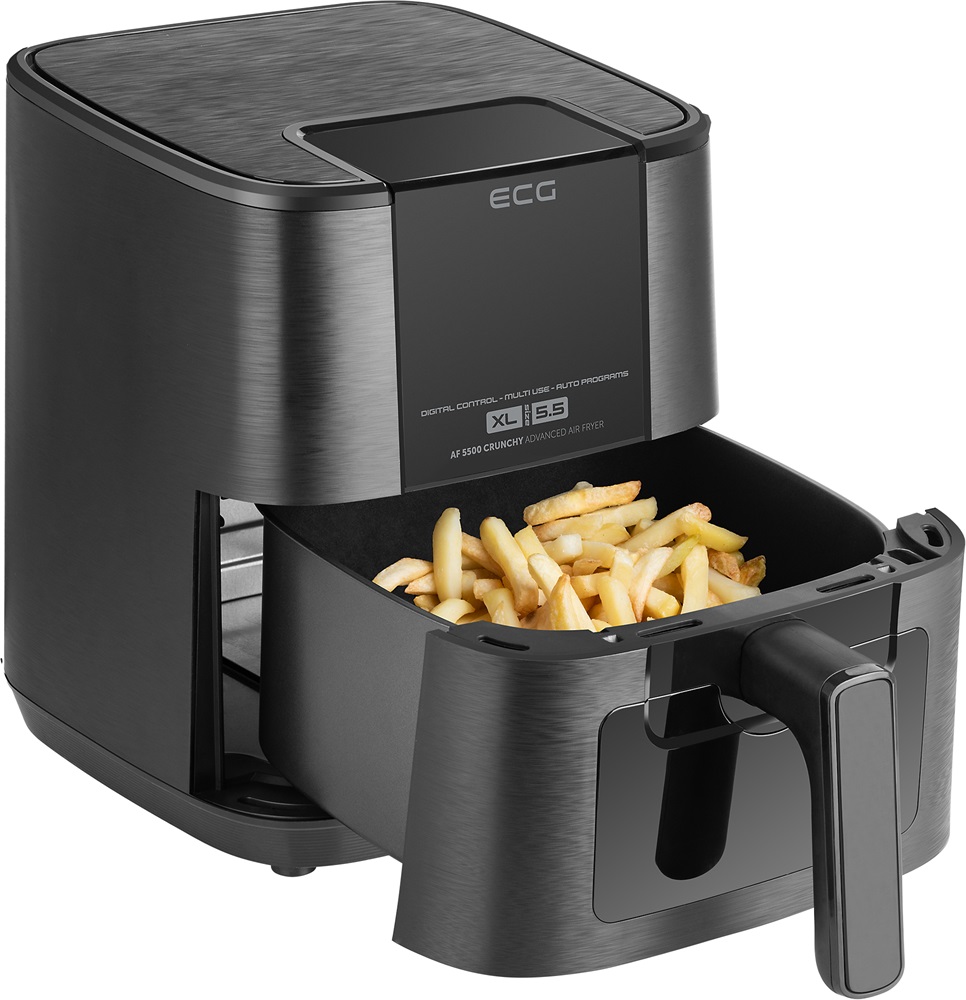 ECG AF 5500 Crunchy fekete 5,5 L forrólevegős sütő