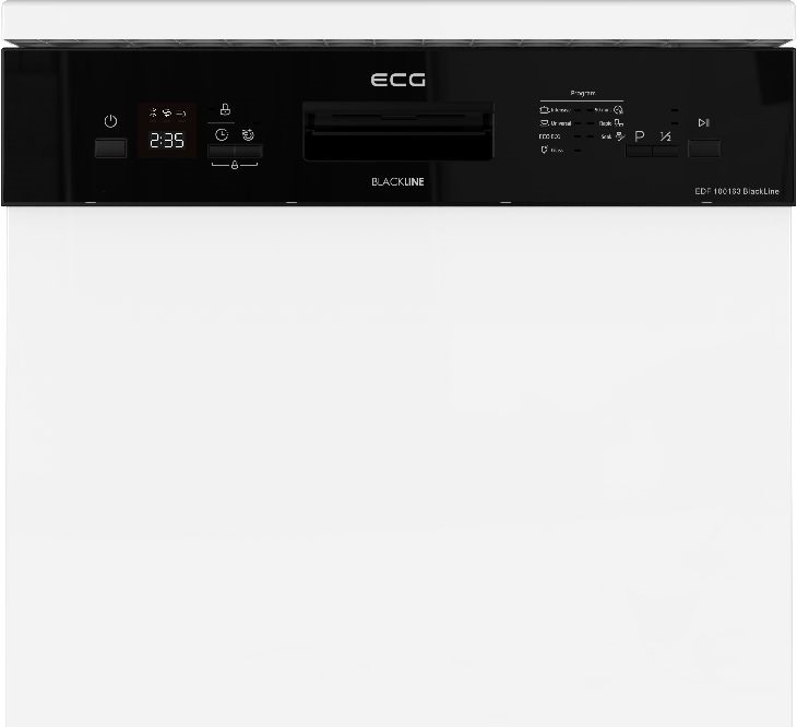 ECG EDF 100163 BlackLine fehér, programok száma: 11, szabadonálló, 14 terítékes mosogatógép 