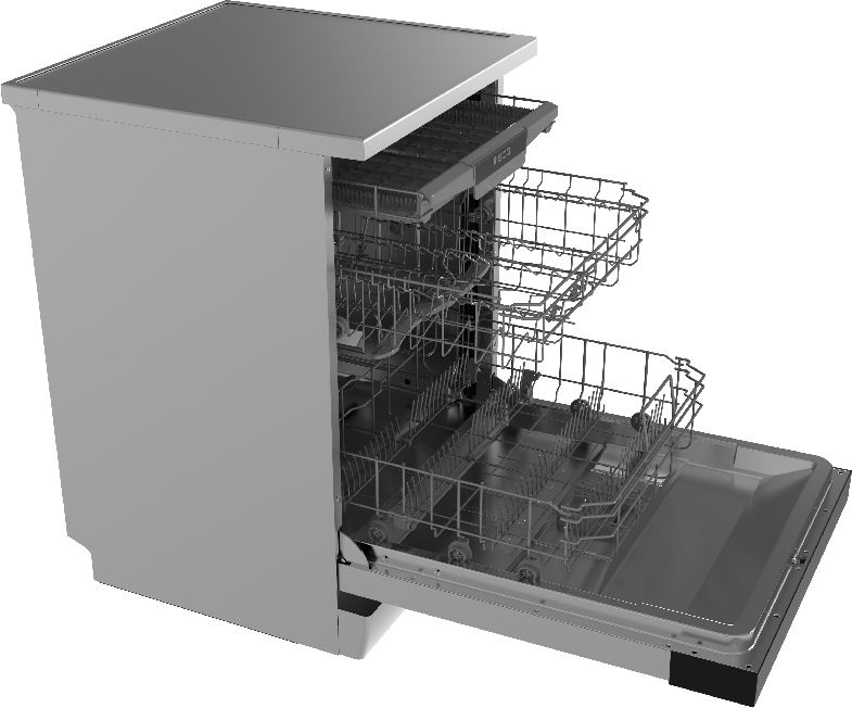 ECG EDF 300563 Blackline inox, programok száma: 7, szabadonálló, 14 terítékes mosogatógép 