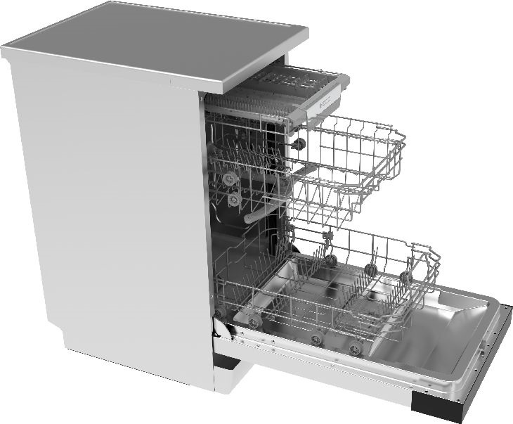 ECG EDF 300643 Blackline inox, programok száma: 7, szabadonálló, 10 terítékes mosogatógép 