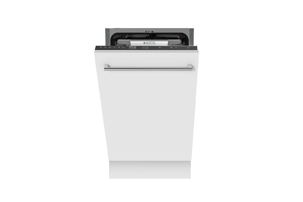 ECG EDI 100443 BlackLine inox, programok száma: 6, keskeny beépíthető, 10 terítékes mosogatógép 