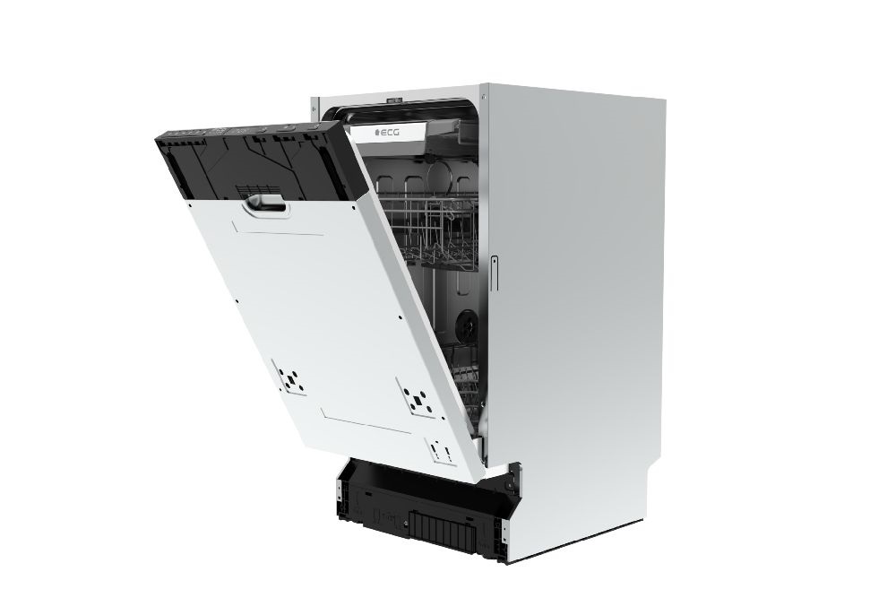 ECG EDI 100443 BlackLine inox, programok száma: 6, keskeny beépíthető, 10 terítékes mosogatógép 