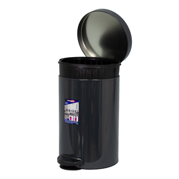 EUROGOLD SIRIUS 14l 40x25cm antracit szürke pedálos szemetes