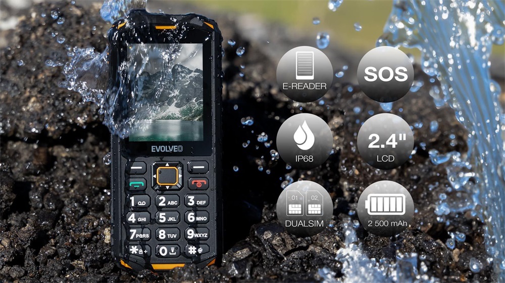 EVOLVEO Strongphone X5 2,4" DualSIM fekete/narancs mobiltelefon
