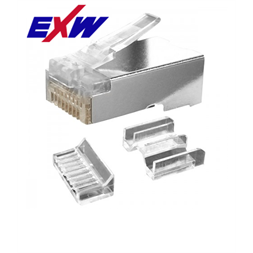 EXW CAT6A STP Modulár Dugó 8P8C RJ45 1,2mm érvastagságú patch és fali kábelekhez 20db