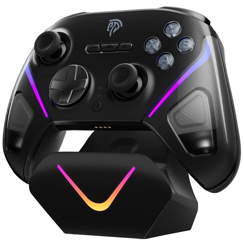 EasySMX D10, RGB, TMR Joystick, 2.4G/Bluetooth, Fekete, vezeték nélküli kontroller